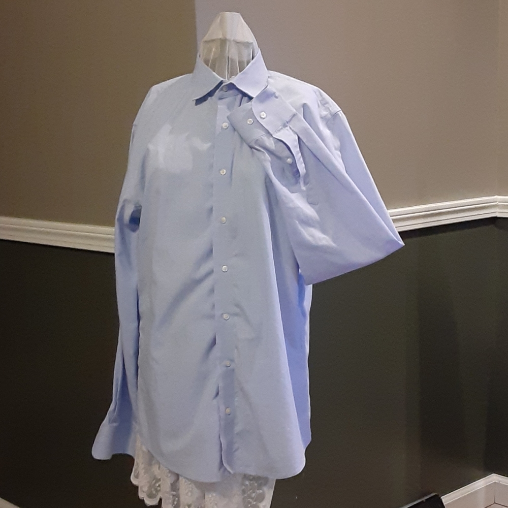 Nordstrom Rack No Iron Shirt 15.5 34/35 Trim Fit